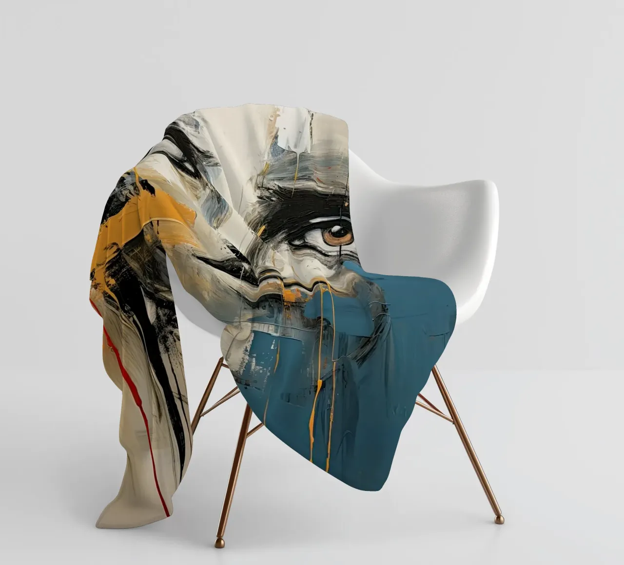 Abstract face fleece blanket by Imagine