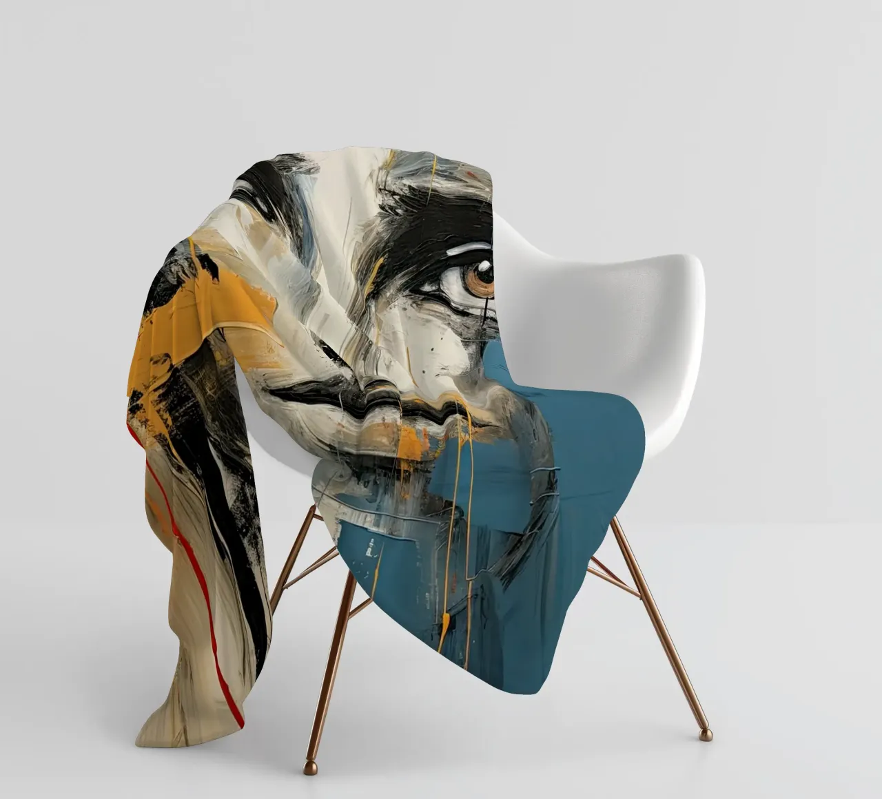 Abstract face fleece blanket by Imagine