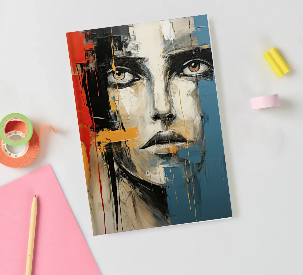 Abstract face notebook by Imagine
