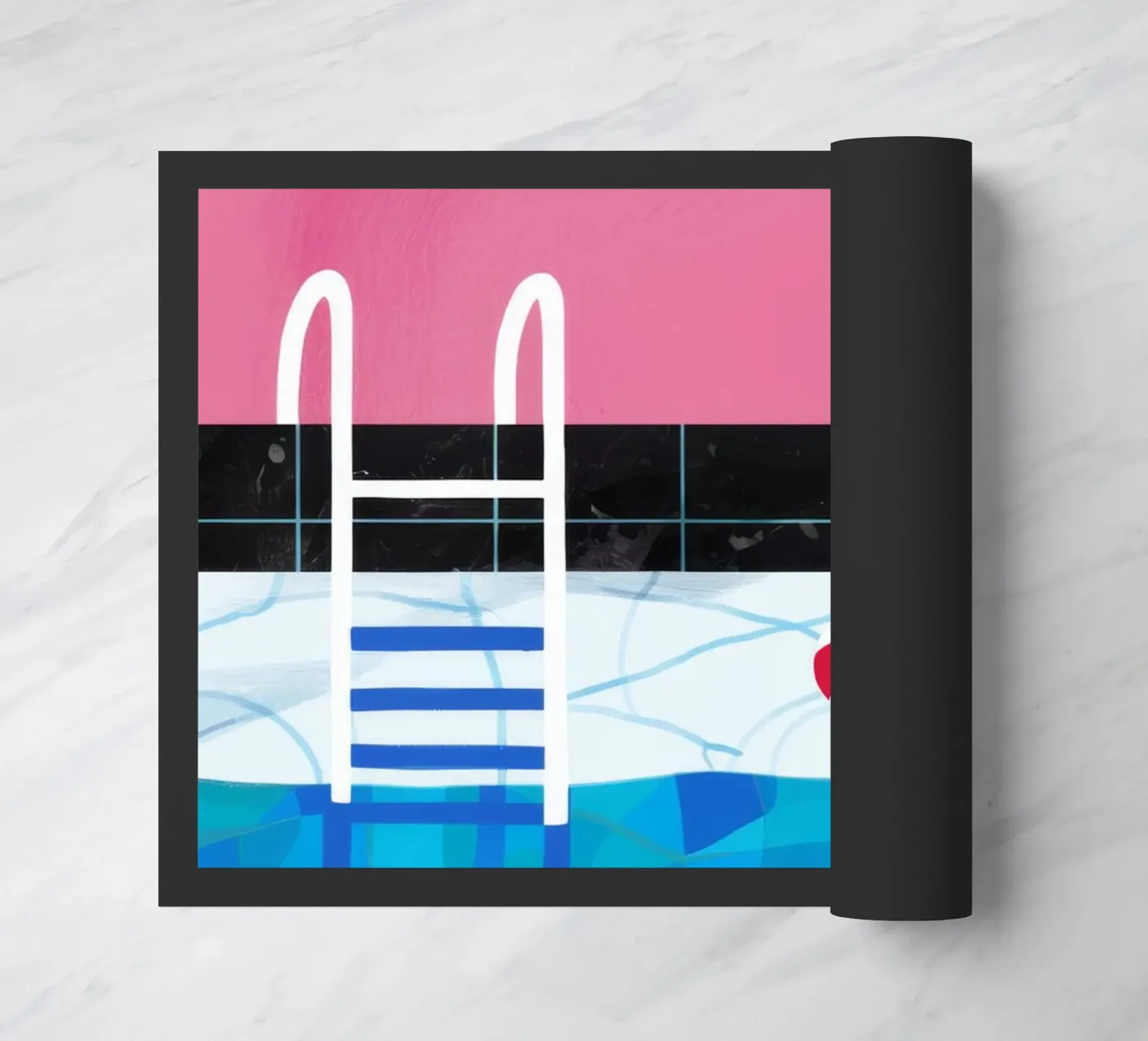 Poolside Donut Float doormat by Muse Artworks