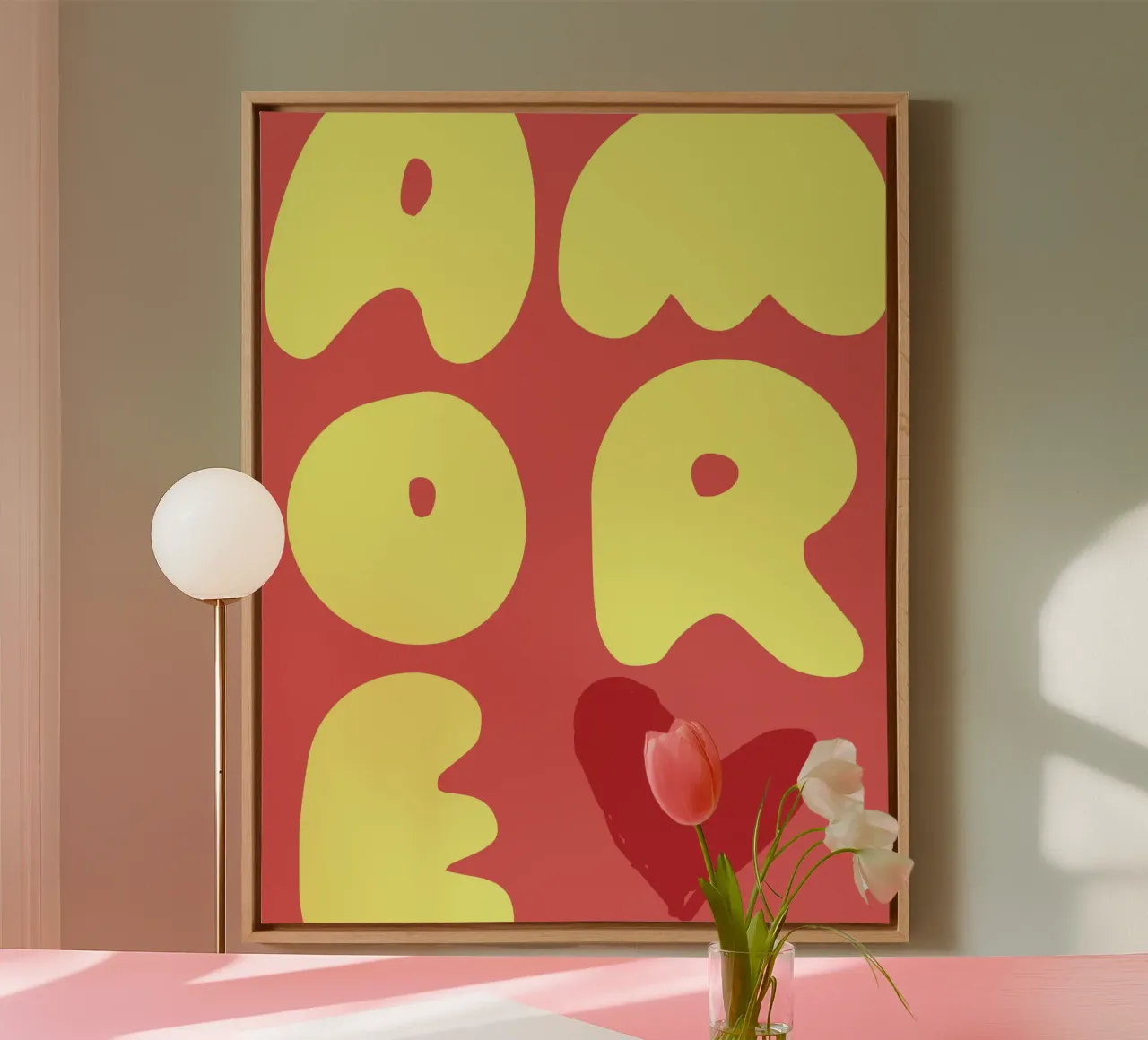 Amore - L'amore italiano a colori tela con Cornice a cassetta da Artezza
