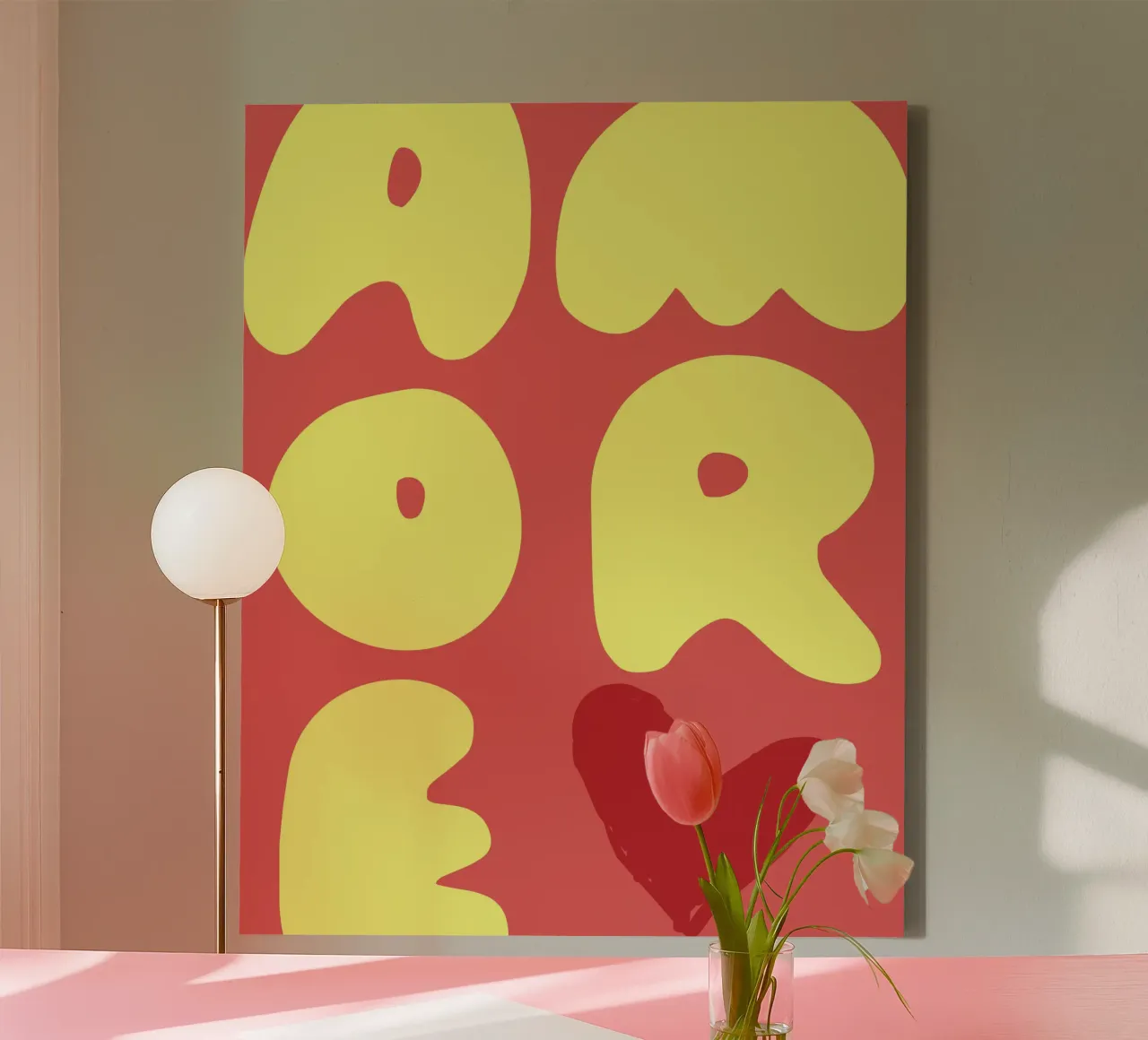 Amore - L'amore italiano a colori tela con Cornice a cassetta da Artezza