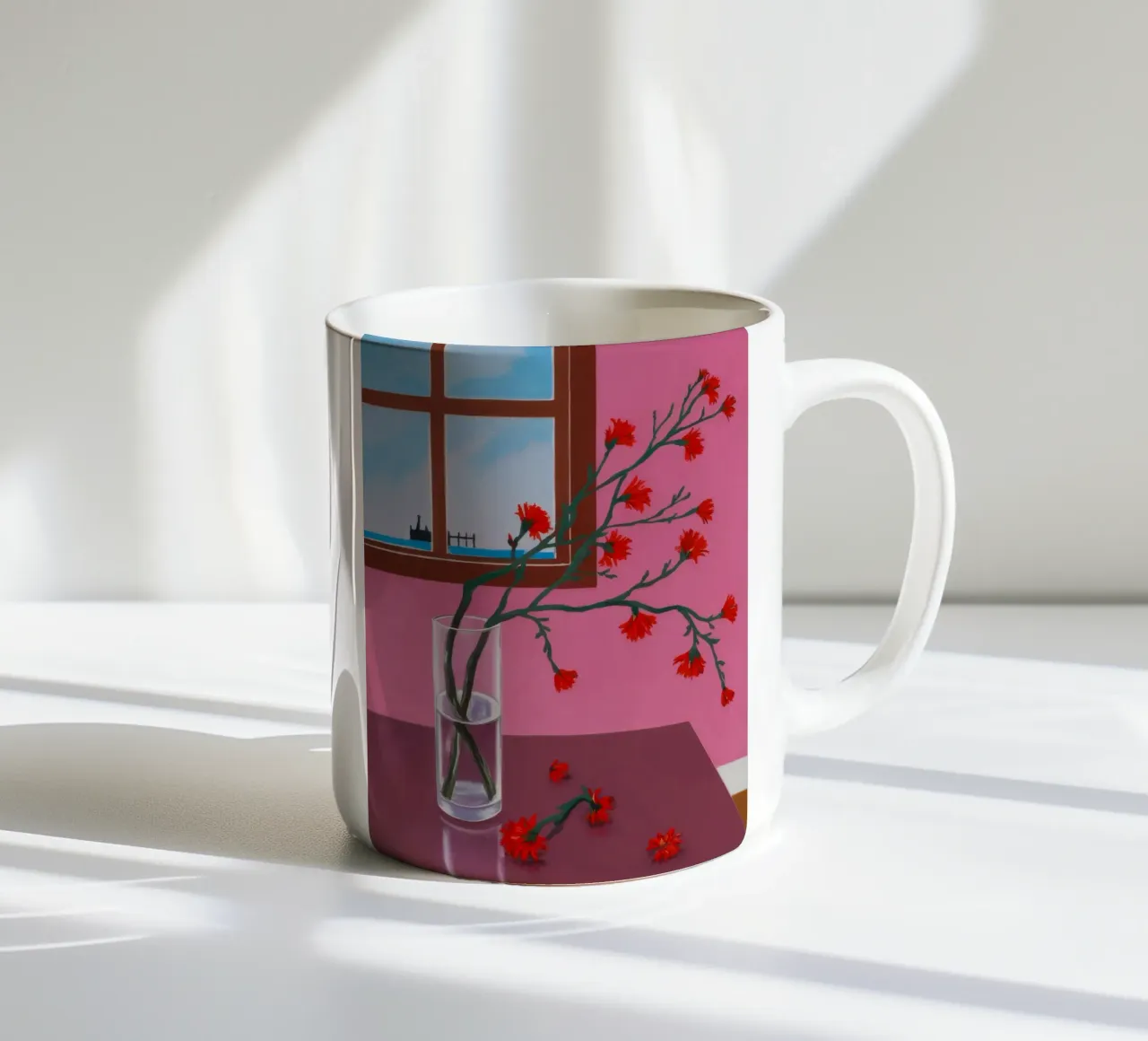 Ramo di bacche rosse tazza in ceramica da FadeAura