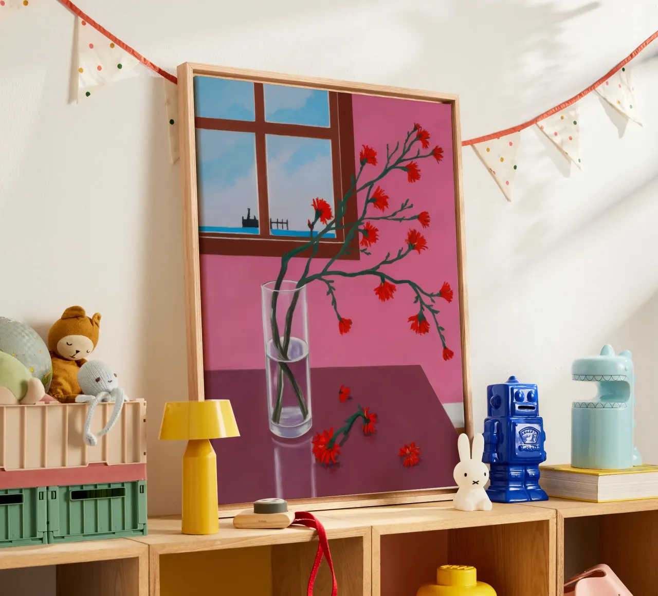 Tak van rode bes canvas met Baklijst van FadeAura