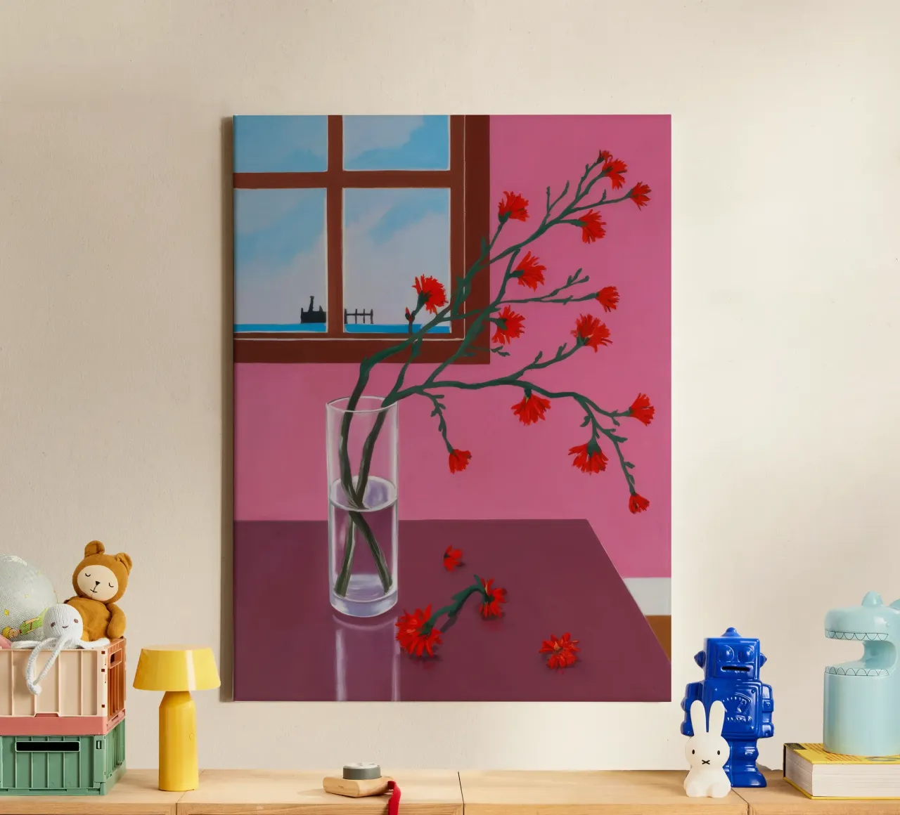 Tak van rode bes canvas met Baklijst van FadeAura