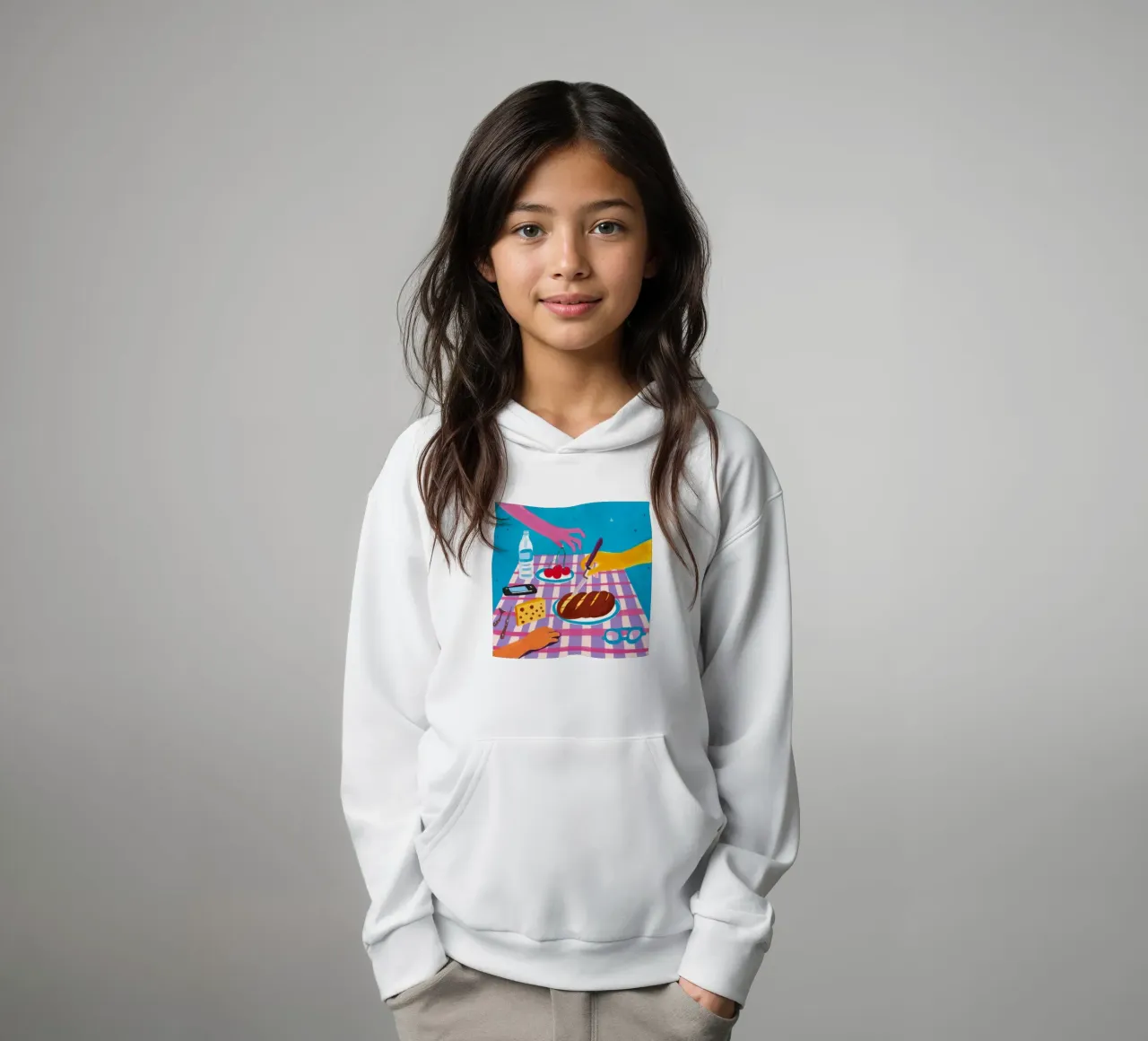 Shared Picnic Harmony kids hoodie by Muse Artworks