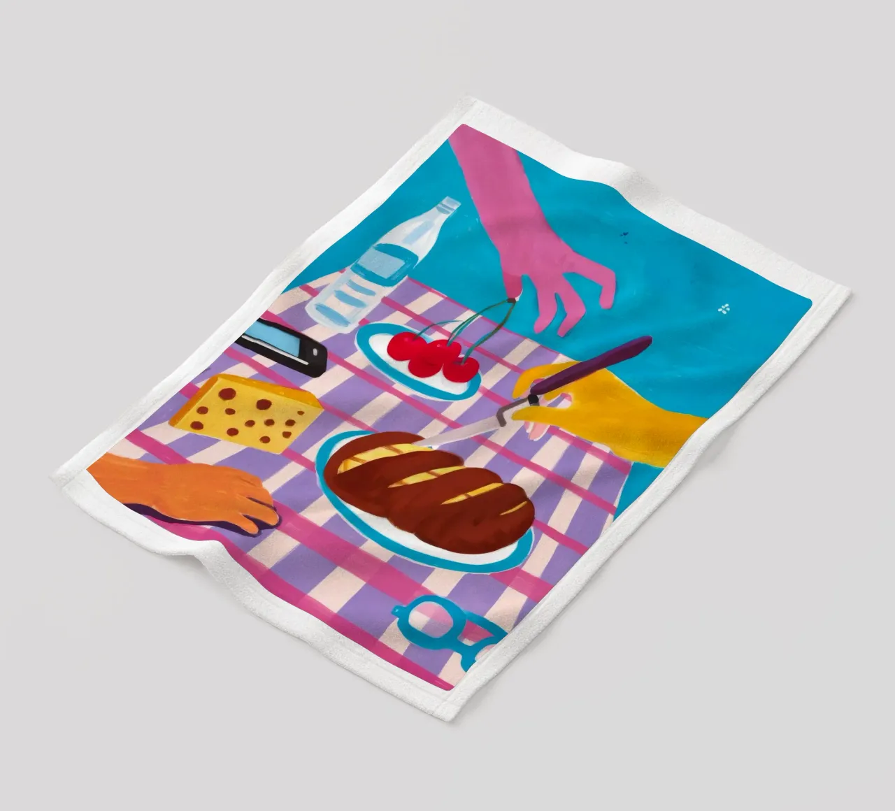 Shared Picnic Harmony fleece blanket by Muse Artworks