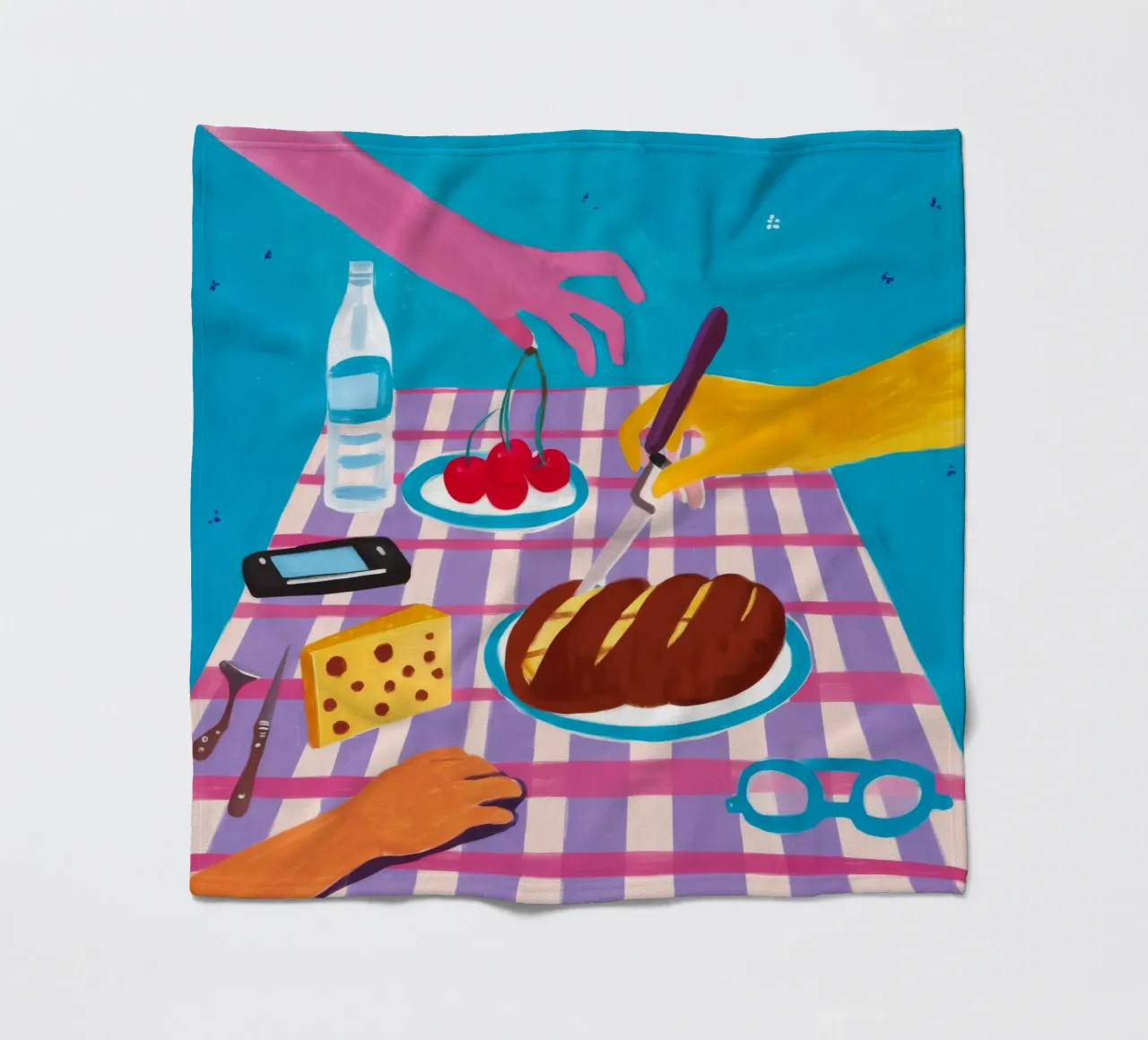 Shared Picnic Harmony fleece blanket by Muse Artworks