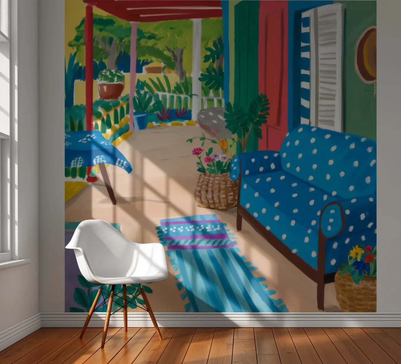 Sofá Santuario de lunares papel para pared de FadeAura