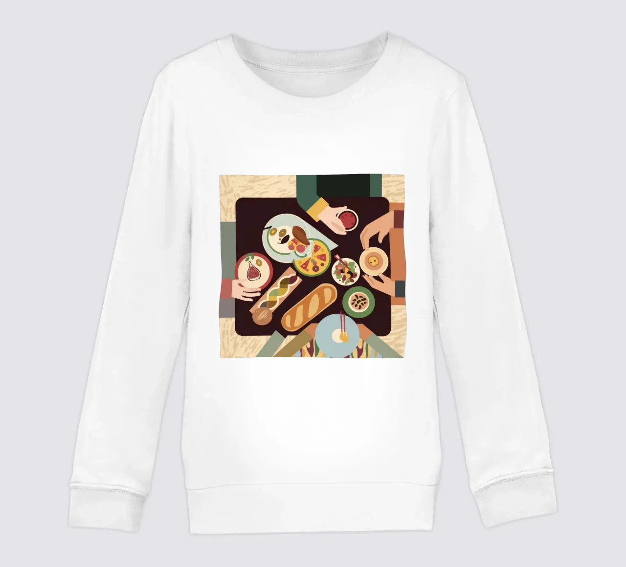 Abundant Table Flatlay kids sweatshirt by Muse Artworks