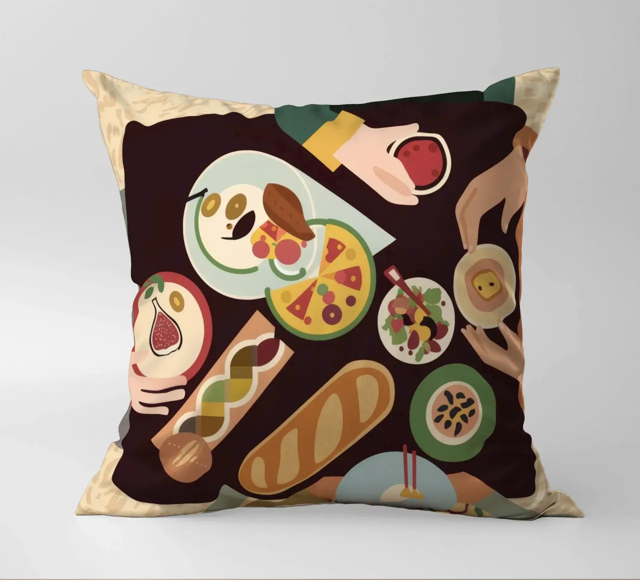 Abundant Table Flatlay decorative cushion by Muse Artworks