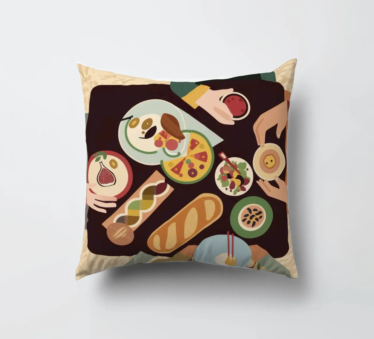 Abundant Table Flatlay decorative cushion by Muse Artworks