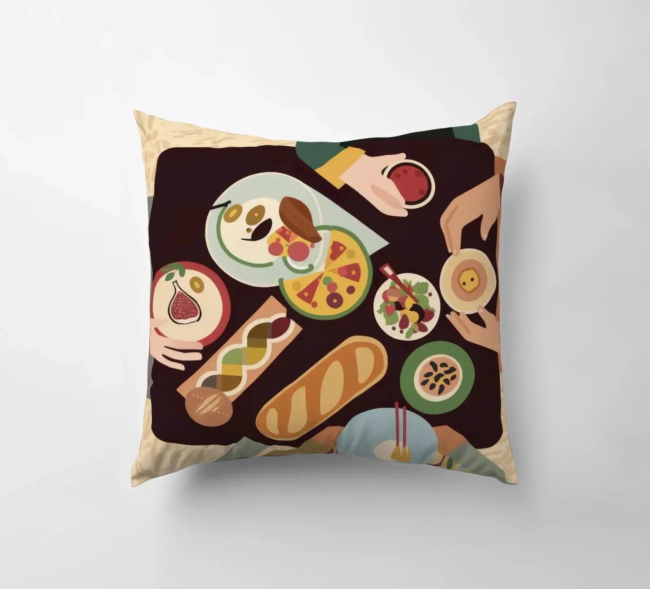 Abundant Table Flatlay decorative cushion by Muse Artworks