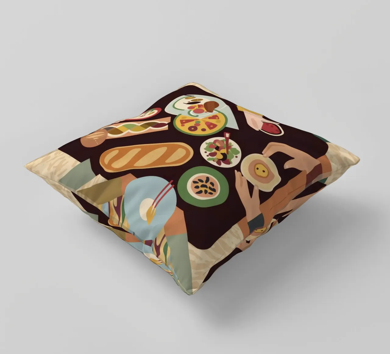 Abundant Table Flatlay decorative cushion by Muse Artworks