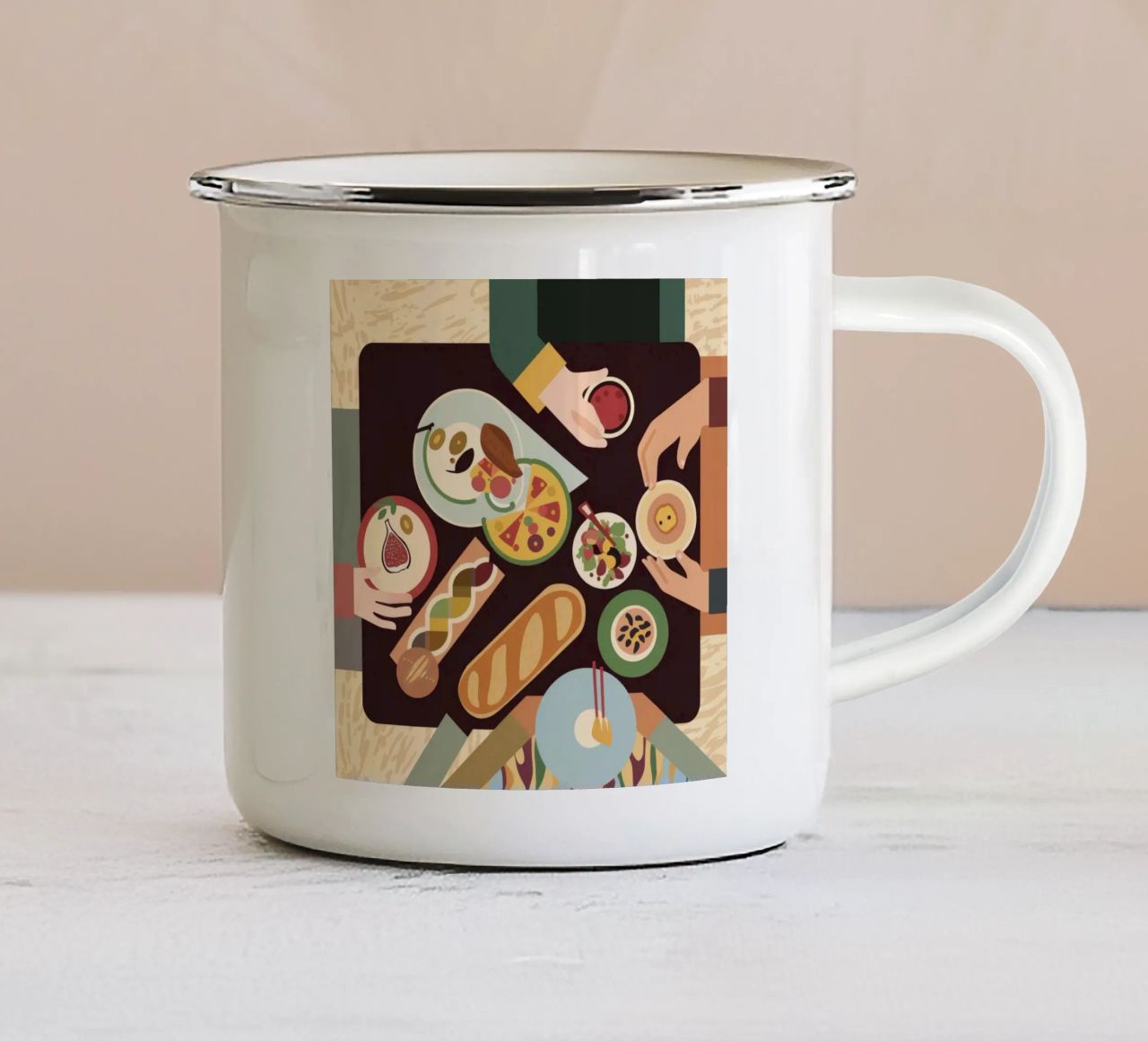 Tavola abbondante Flatlay tazza in smalto da Muse Artworks