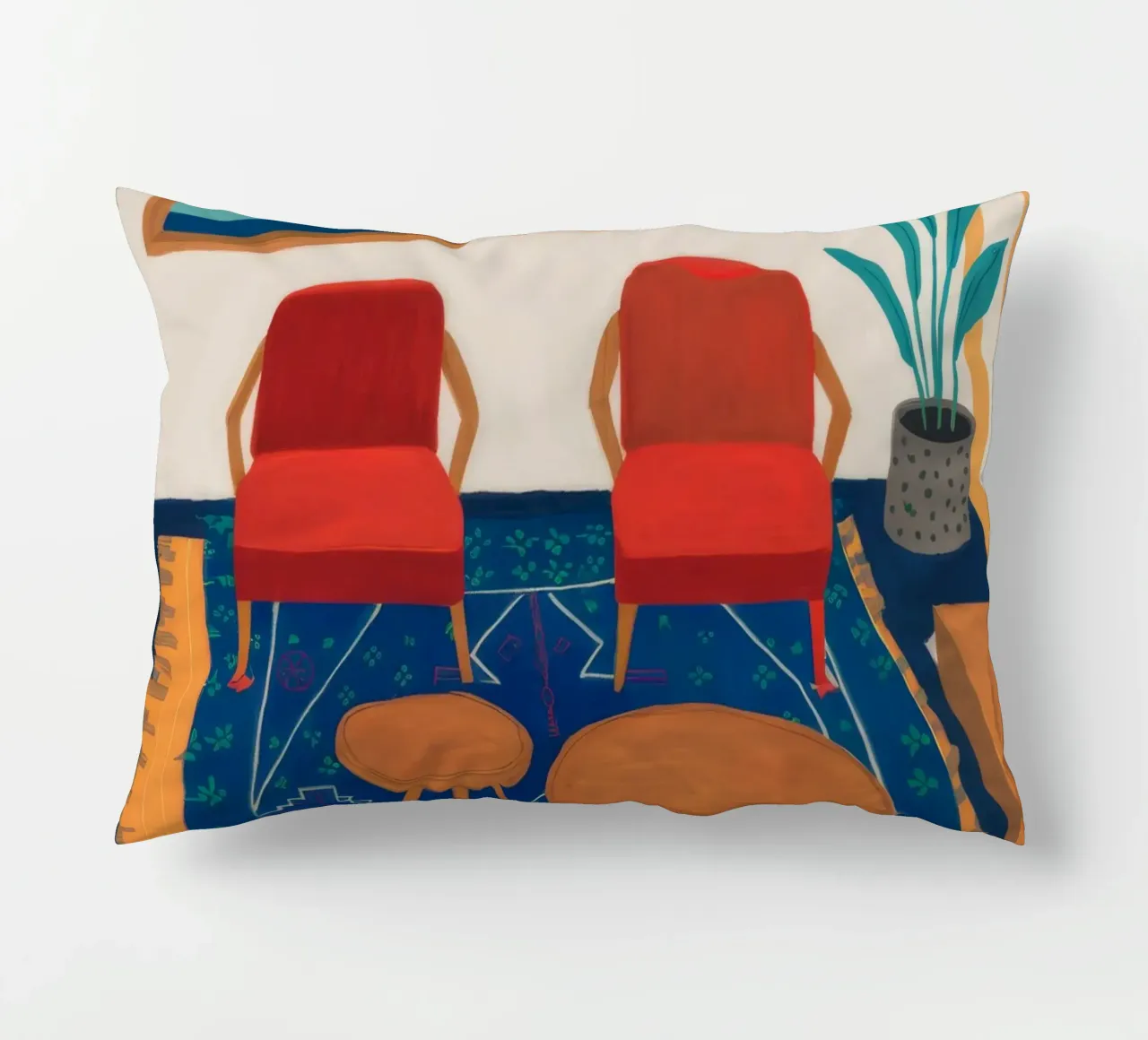 Red Chair Abstract decorative cushion by FadeAura