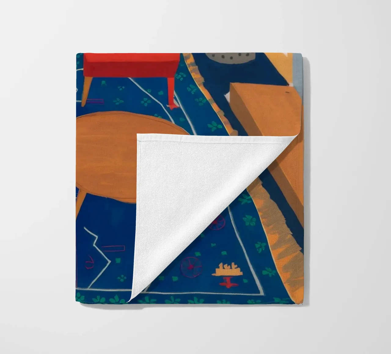 Red Chair Abstract beach towel by FadeAura
