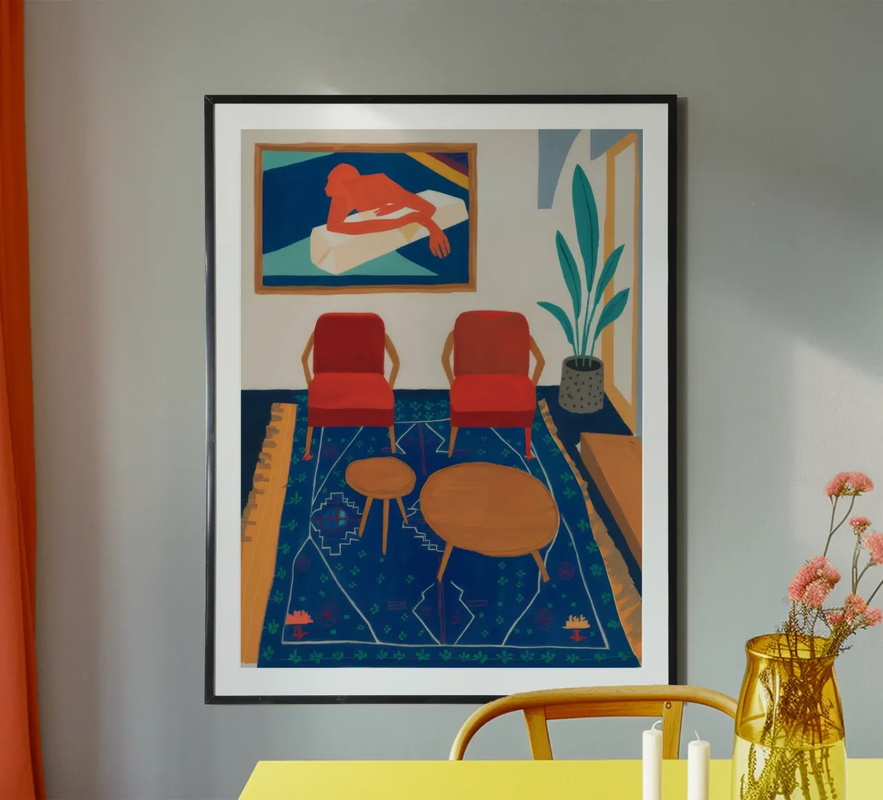 Red Chair Abstract poster by FadeAura