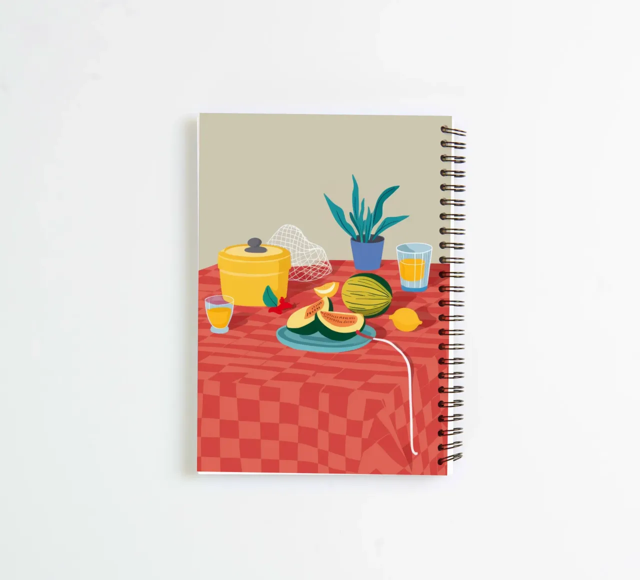 Red Checkered Stillness spiral notebook by Muse Artworks