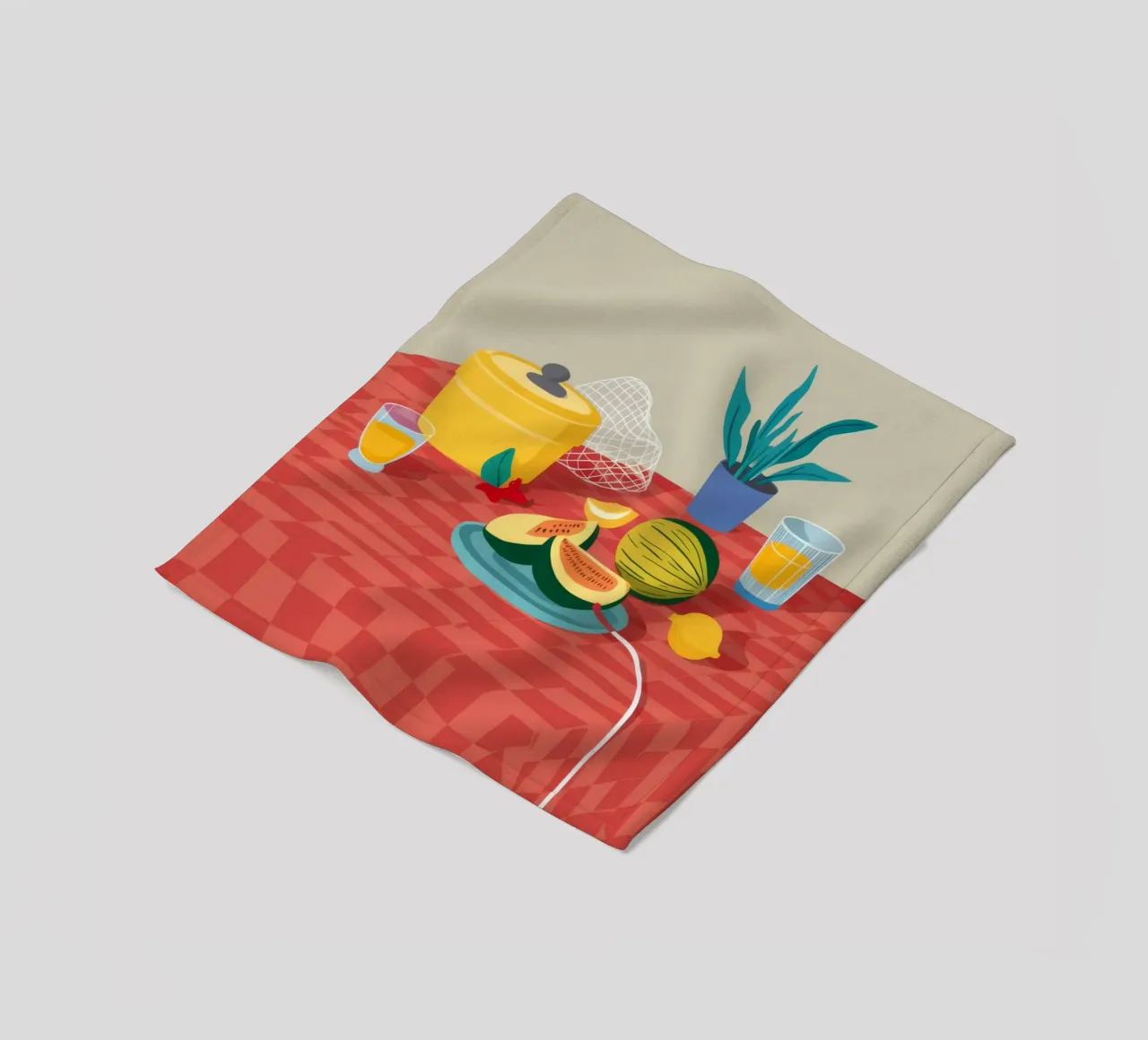 Immobilità a scacchi rossi coperta in pile da Muse Artworks