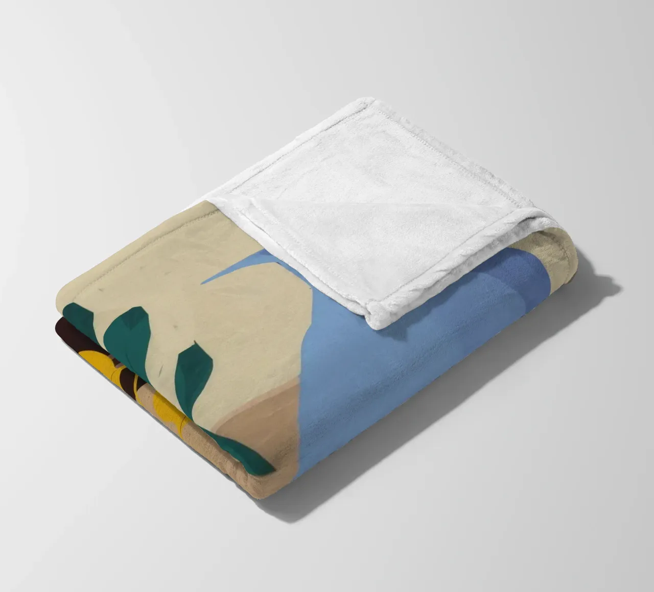 Bouteille bleue Feuille jaune plaid polaire de FadeAura