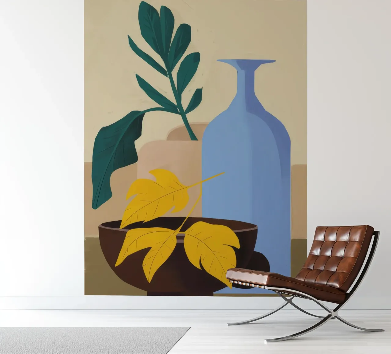 Blue Bottle Yellow Leaf photo wallpaper by FadeAura