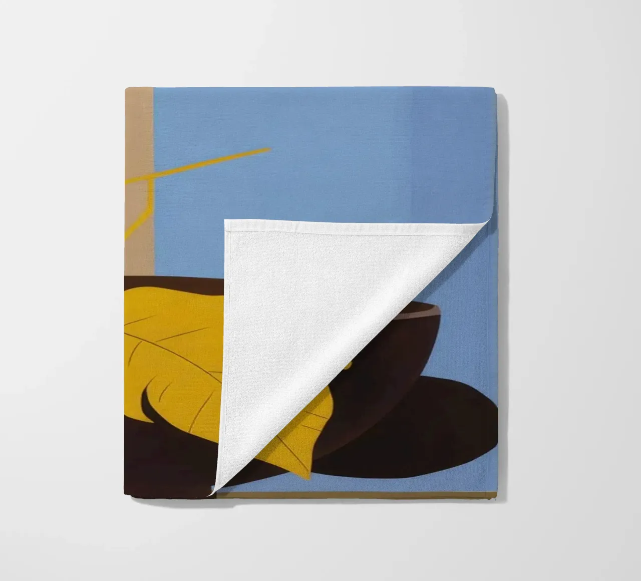 Blue Bottle Yellow Leaf beach towel by FadeAura