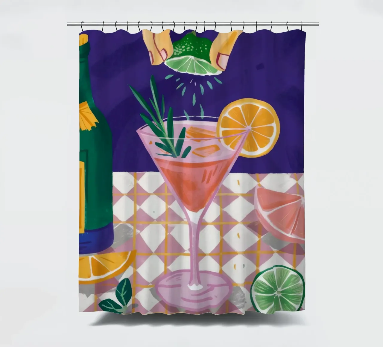 Spruzzata di lime e tonico tenda da doccia da Muse Artworks