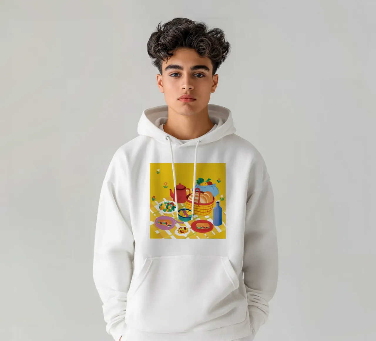 Red Teapot Picnic felpa con cappuccio da Muse Artworks