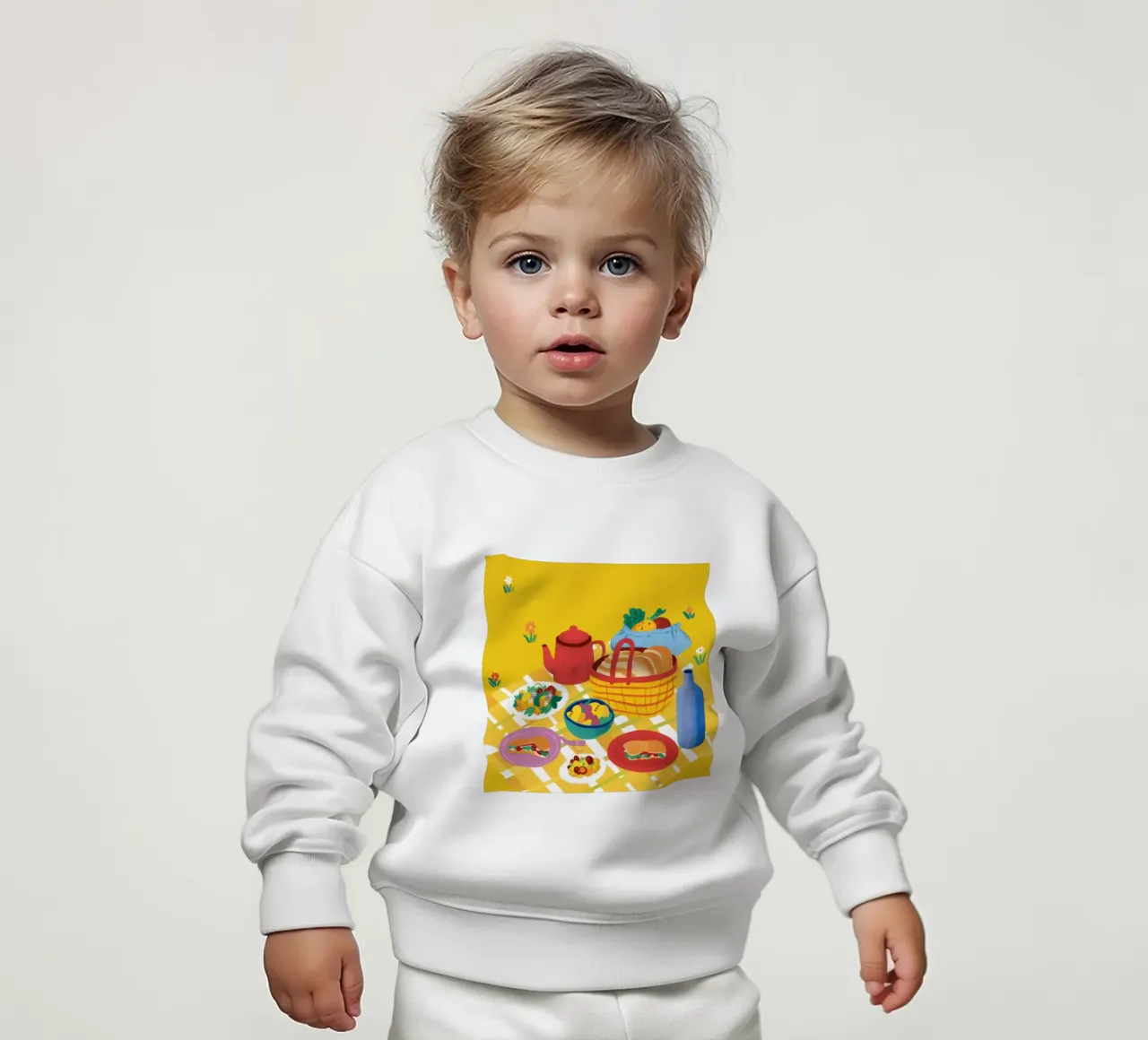 Red Teapot Picnic felpa neonato da Muse Artworks