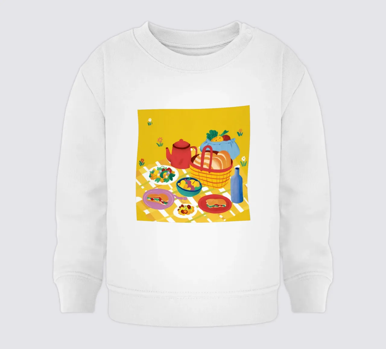 Red Teapot Picnic felpa neonato da Muse Artworks