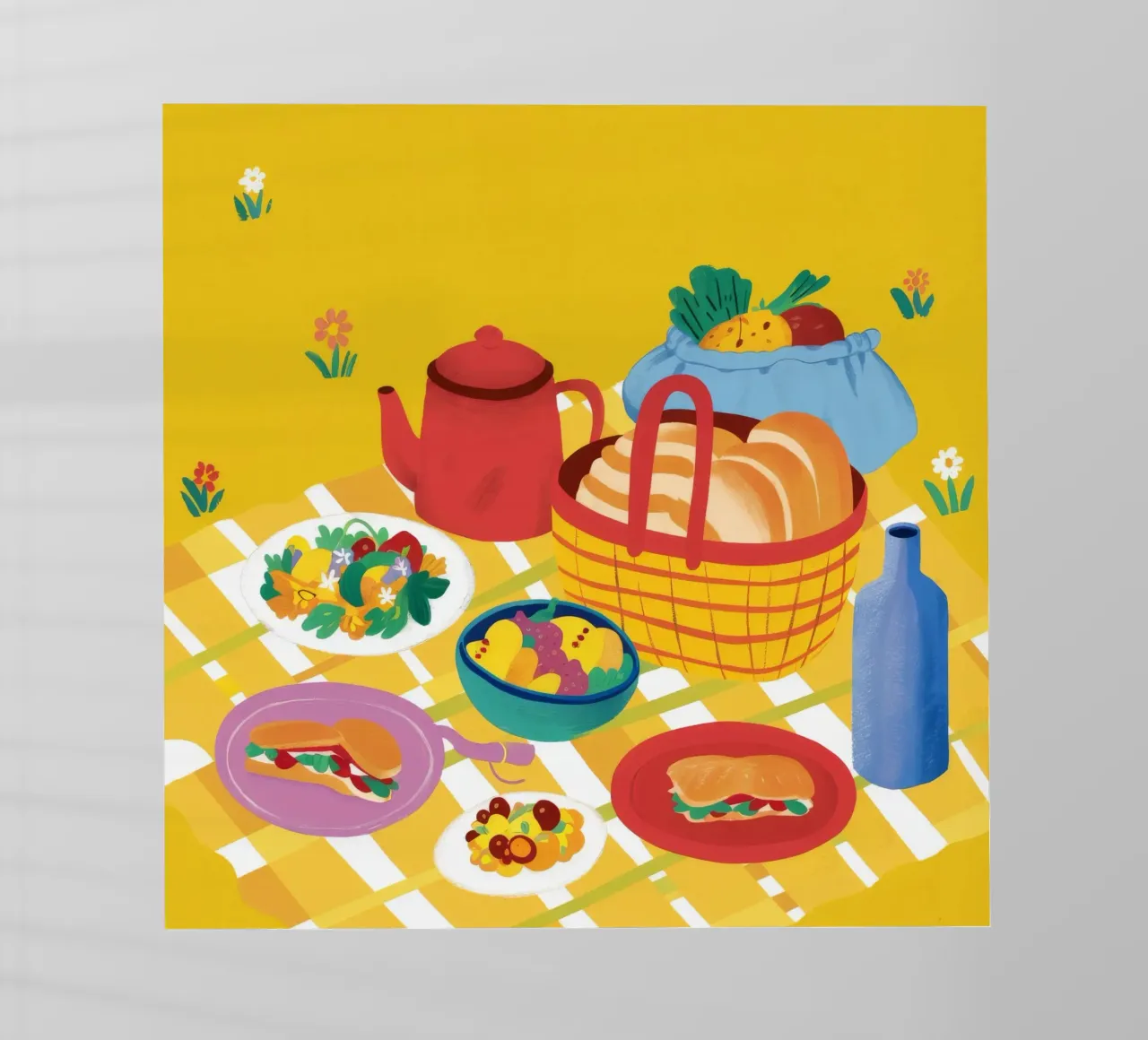 Red Teapot Picnic pellicola backlit da Muse Artworks