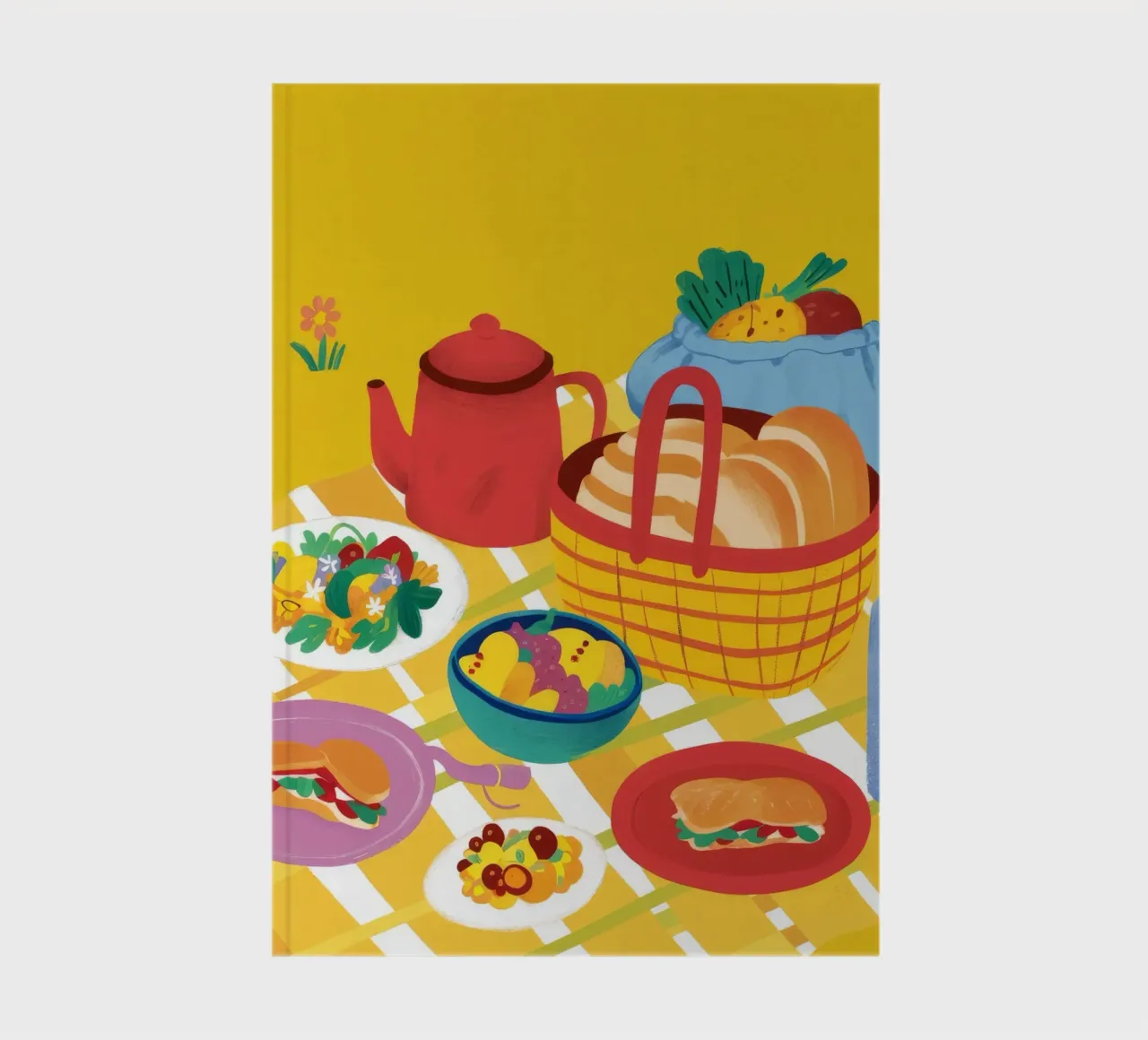 Red Teapot Picnic notebook by Muse Artworks