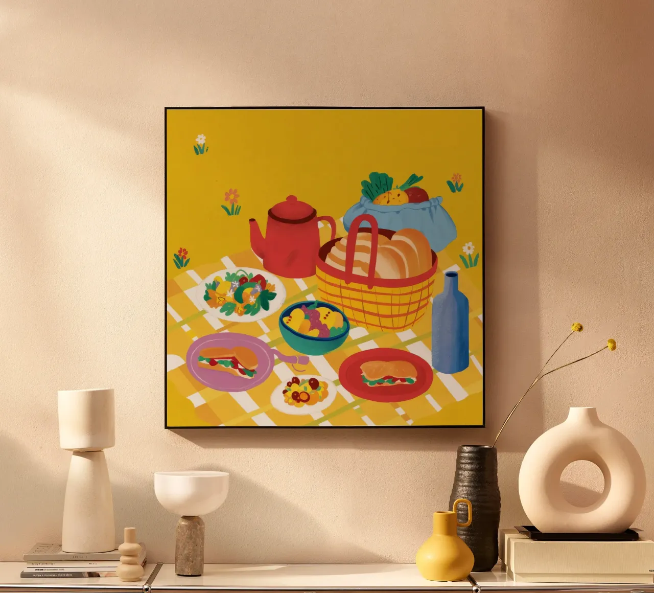 Red Teapot Picnic plexiglass da Muse Artworks