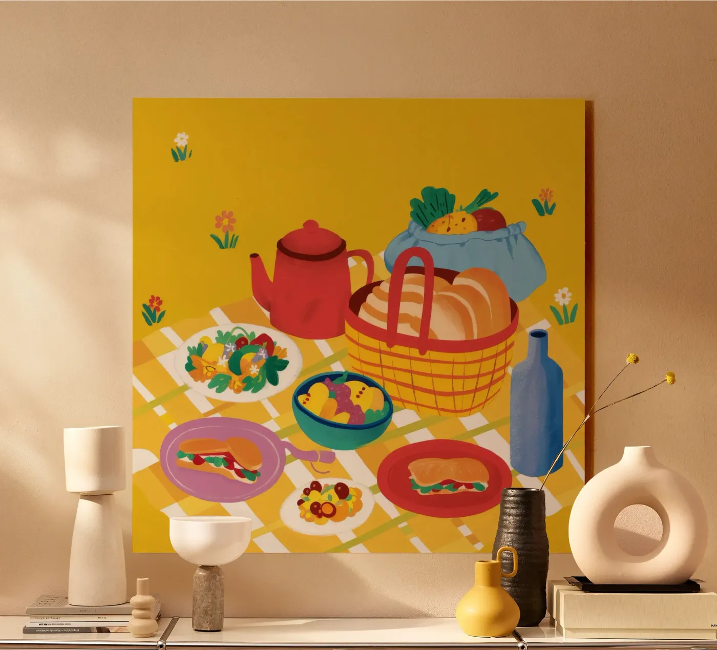 Red Teapot Picnic plexiglass da Muse Artworks