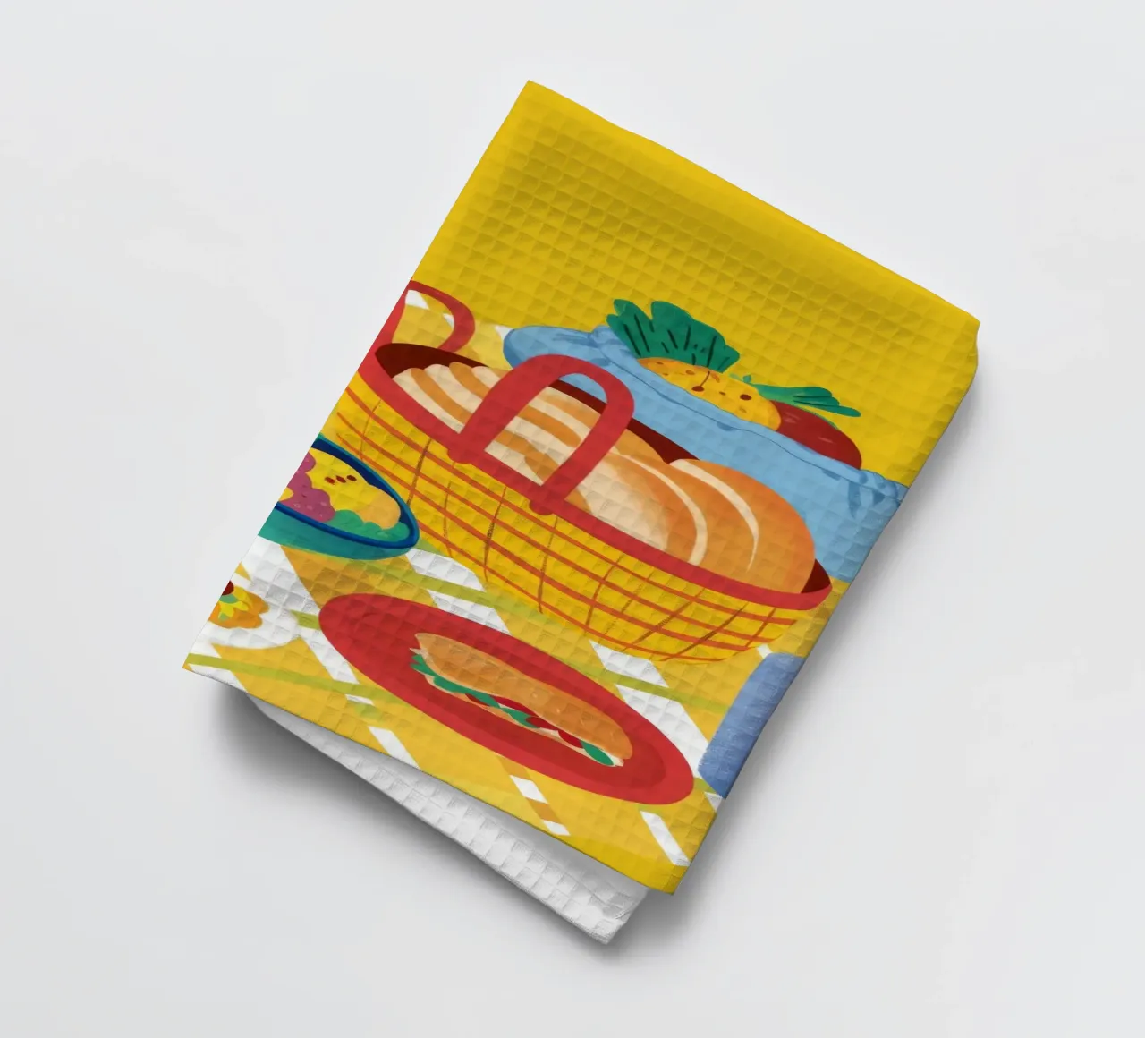 Red Teapot Picnic canovaccio da cucina da Muse Artworks
