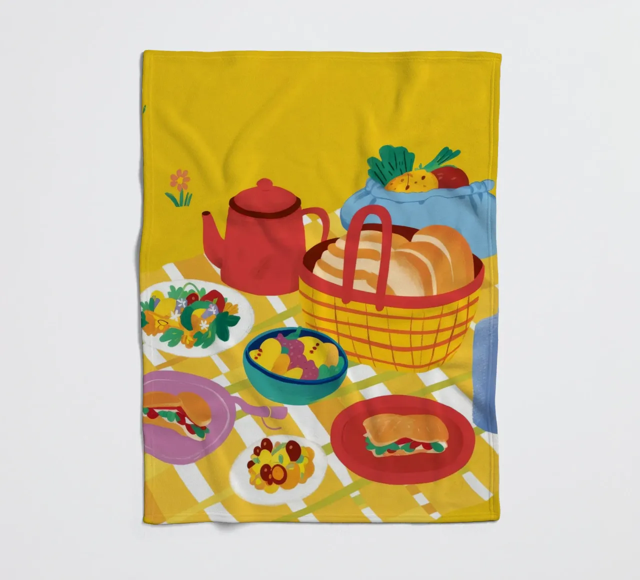 Red Teapot Picnic coperta in pile da Muse Artworks