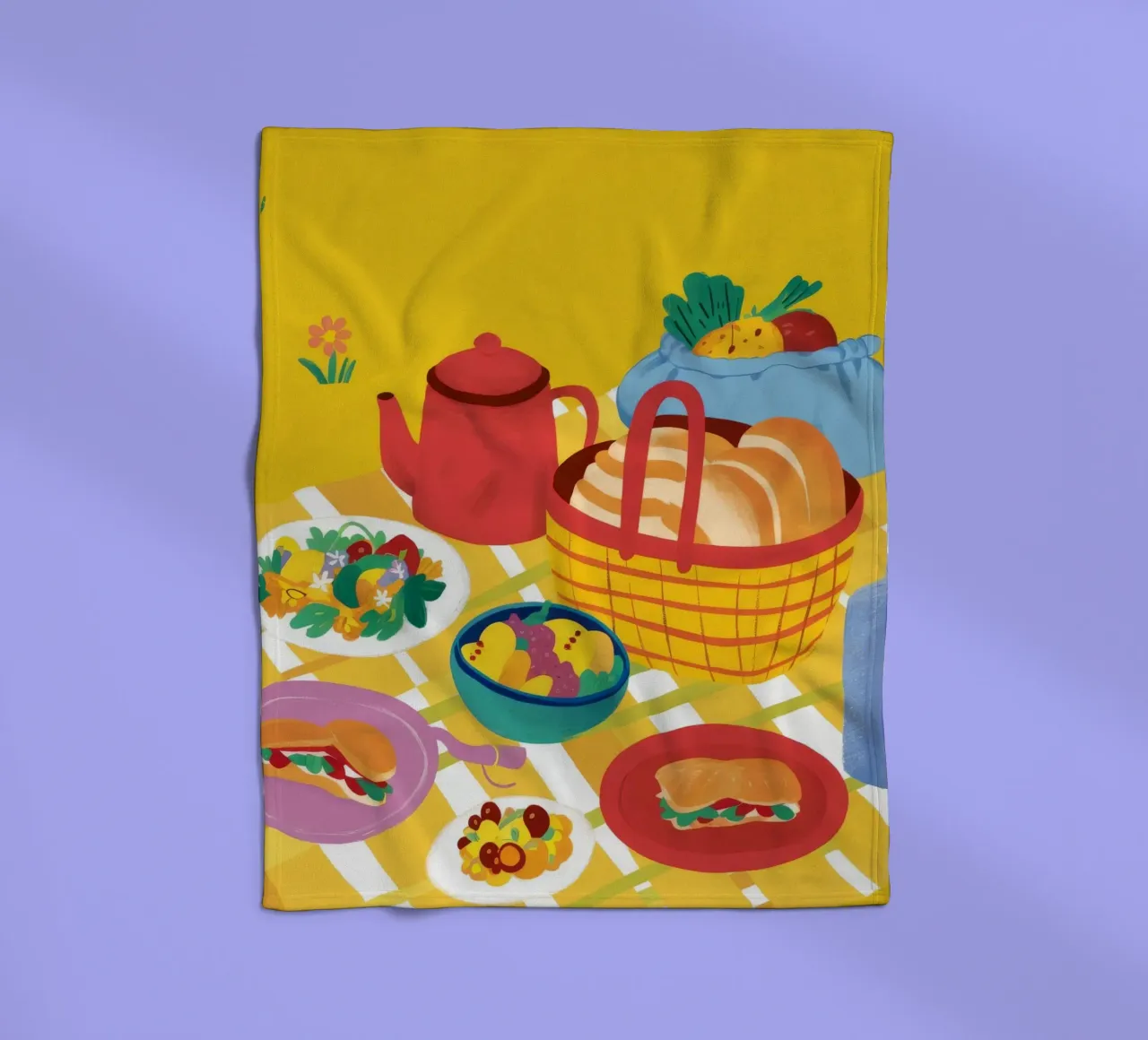 Red Teapot Picnic coperta in pile da Muse Artworks