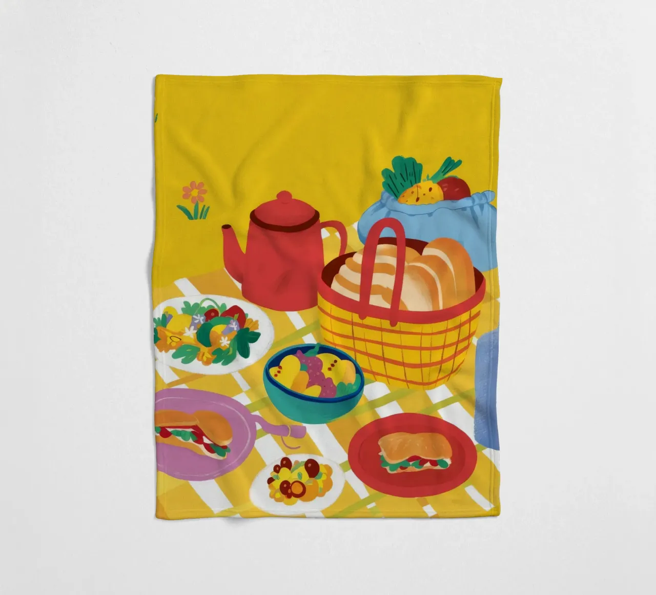 Red Teapot Picnic coperta in pile da Muse Artworks