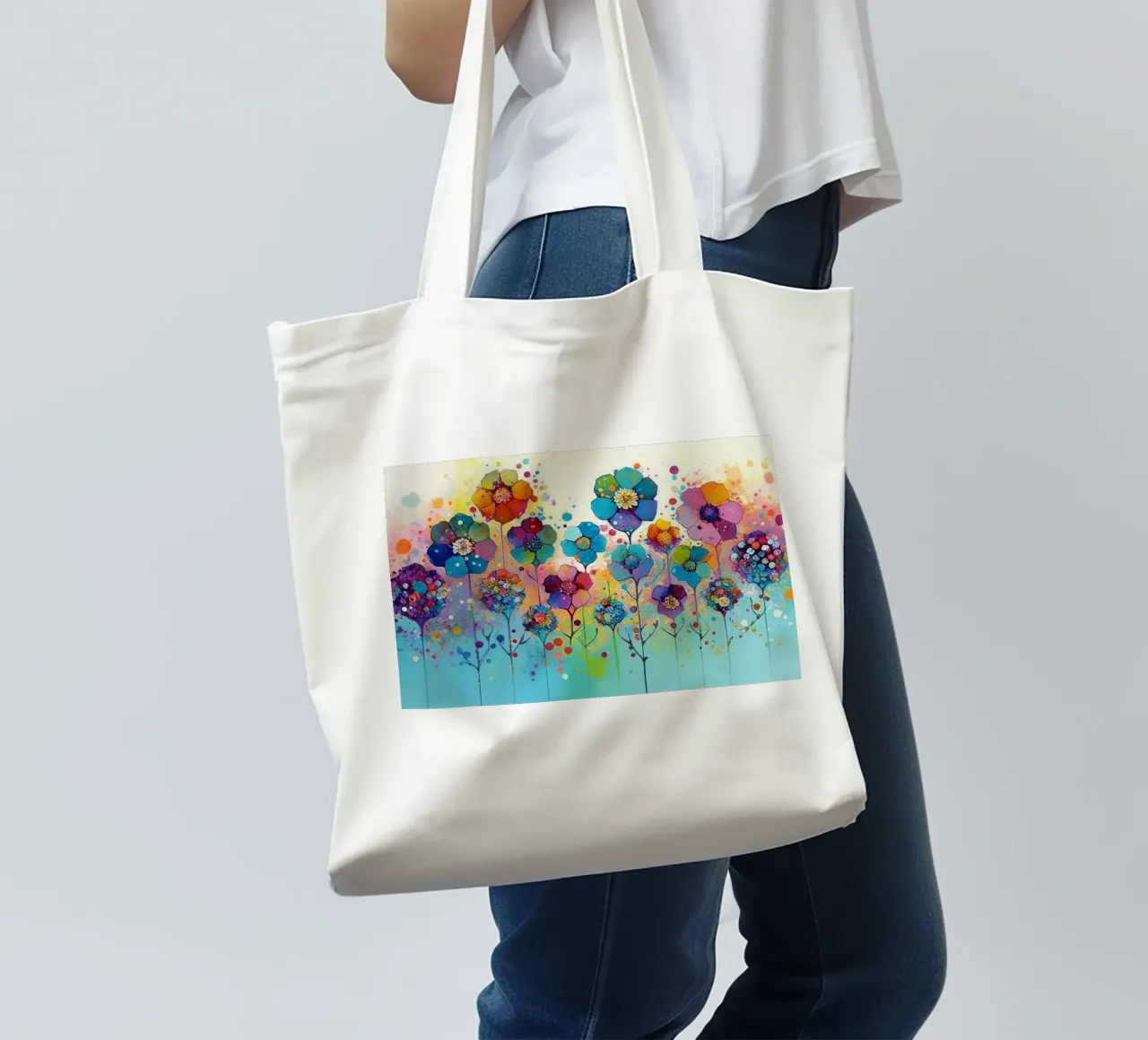 Fiori colorati borsa in juta da Imagine