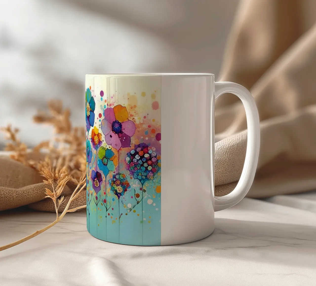 Fiori colorati tazza in ceramica da Imagine