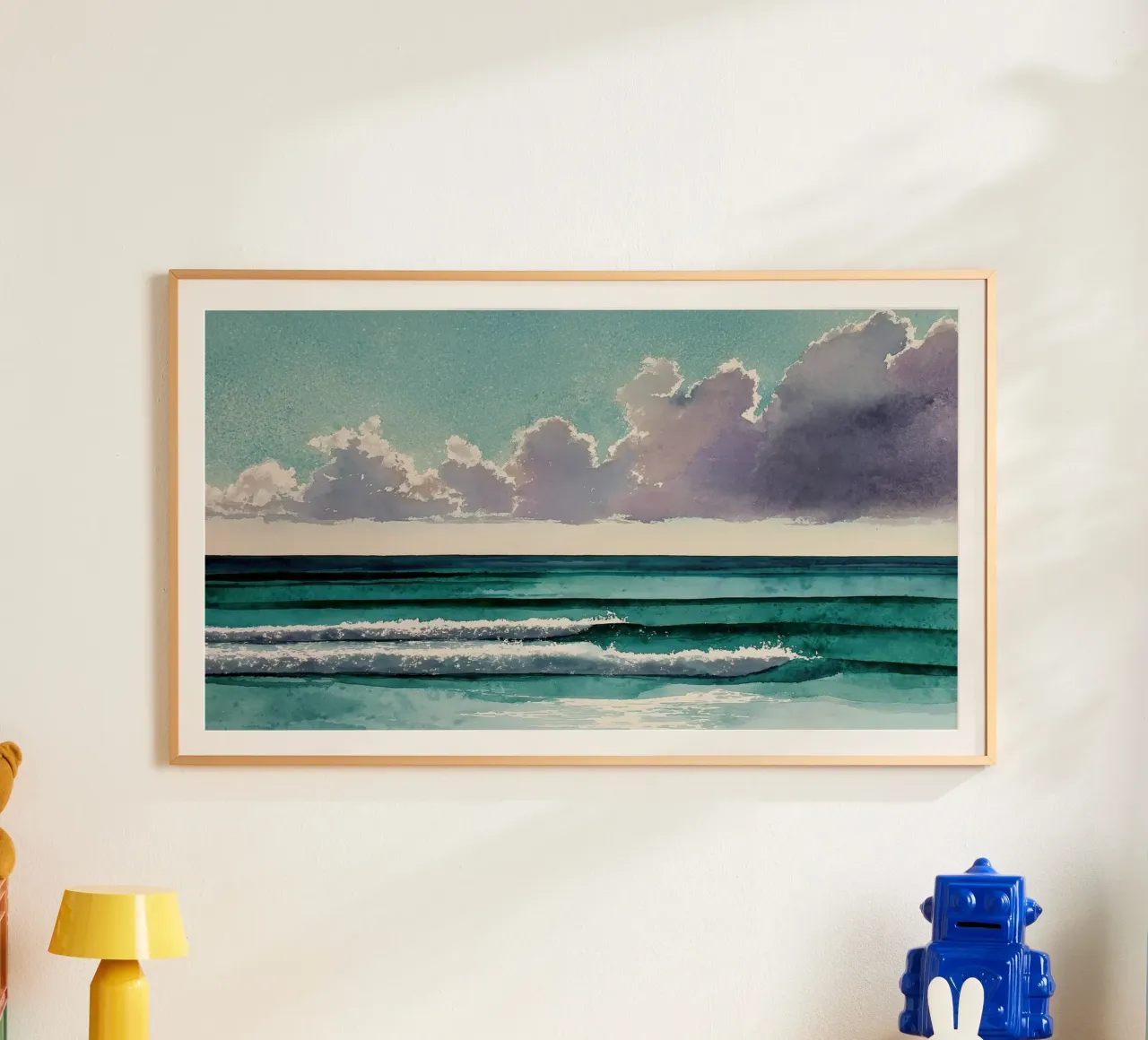 Orizzonte di vetro poster con telaio in legno da Matthias Keller Studio