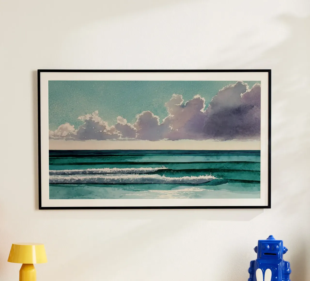 Orizzonte di vetro poster con telaio in legno da Matthias Keller Studio