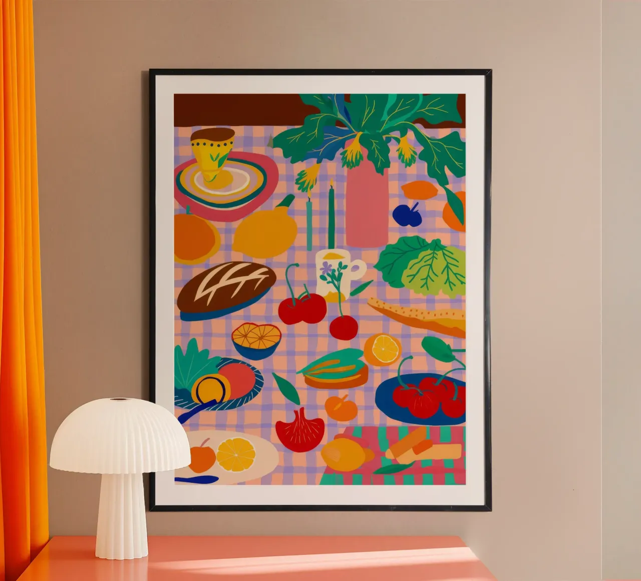 Sogno alimentare massimalista poster con telaio in plastica da Muse Artworks