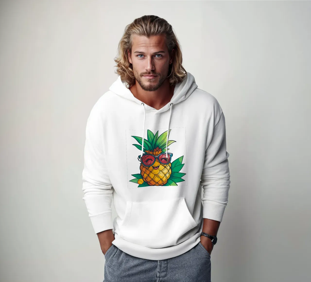 Ananas felice felpa con cappuccio da Motivate-Today