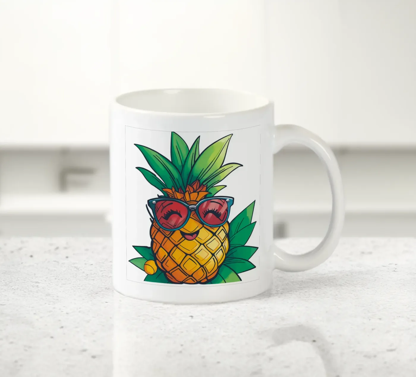 Happy Pineapple ceramic mug by Motivate-Today