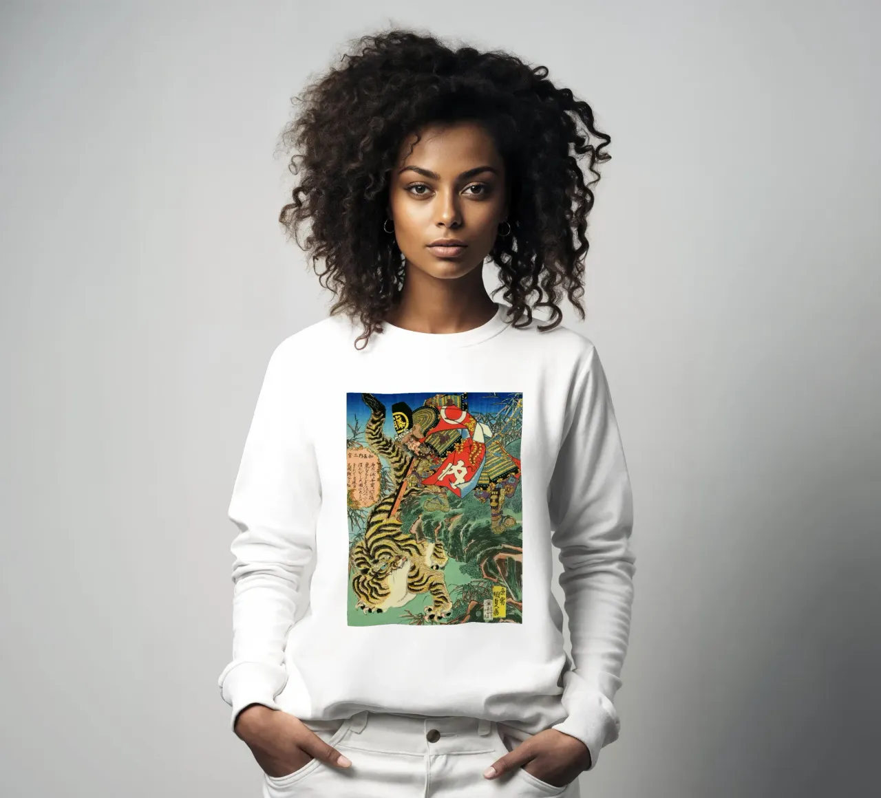 Samurai disparando a un tigre - Vintage Japanese Ukiyo-e Art sudadera de Masterpieces Of Japanese Art