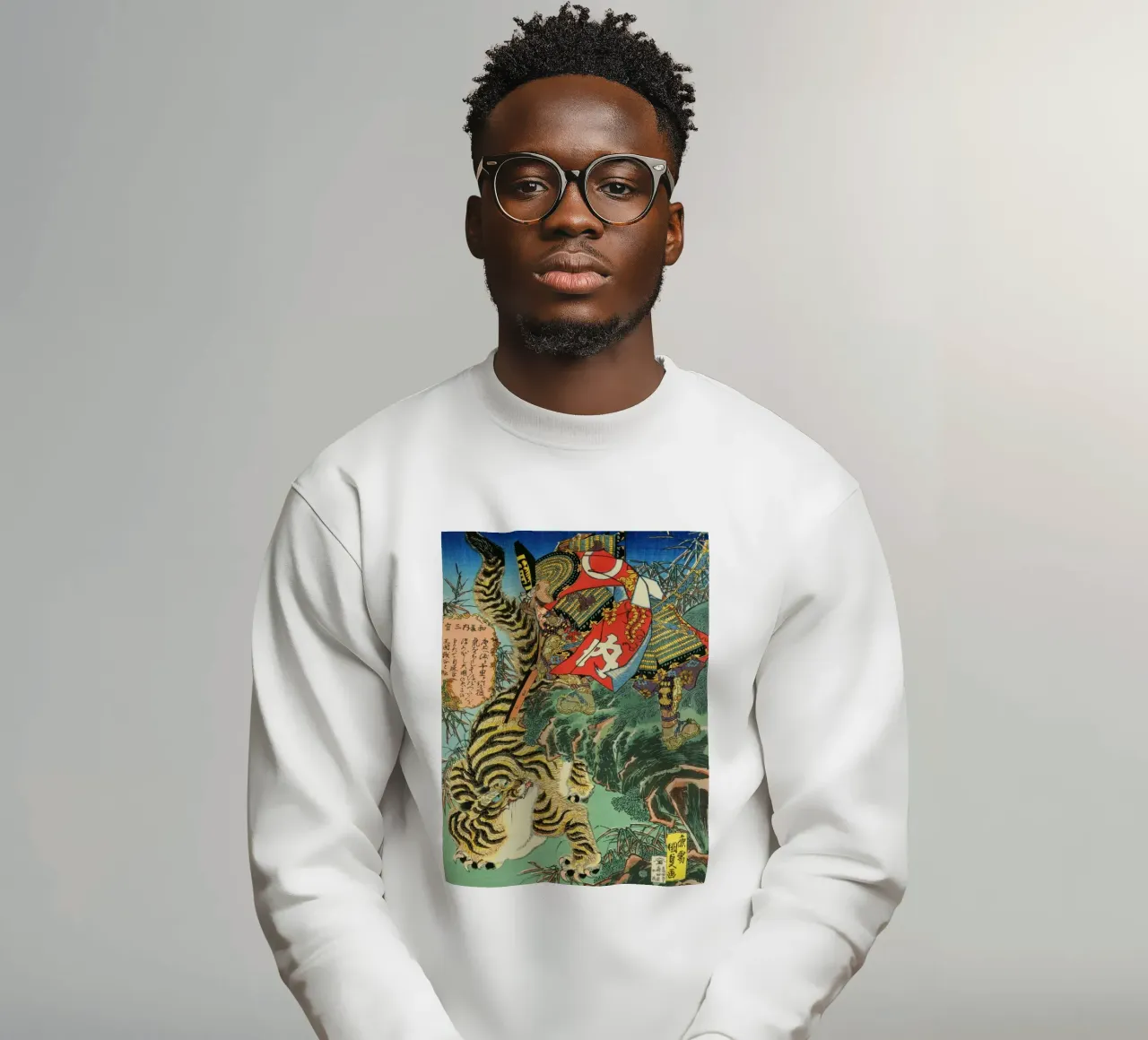 Samurai disparando a un tigre - Vintage Japanese Ukiyo-e Art sudadera de Masterpieces Of Japanese Art