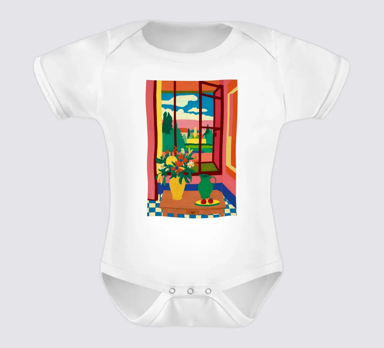 Terrazza Lemon Vista body neonato maniche corte da FadeAura