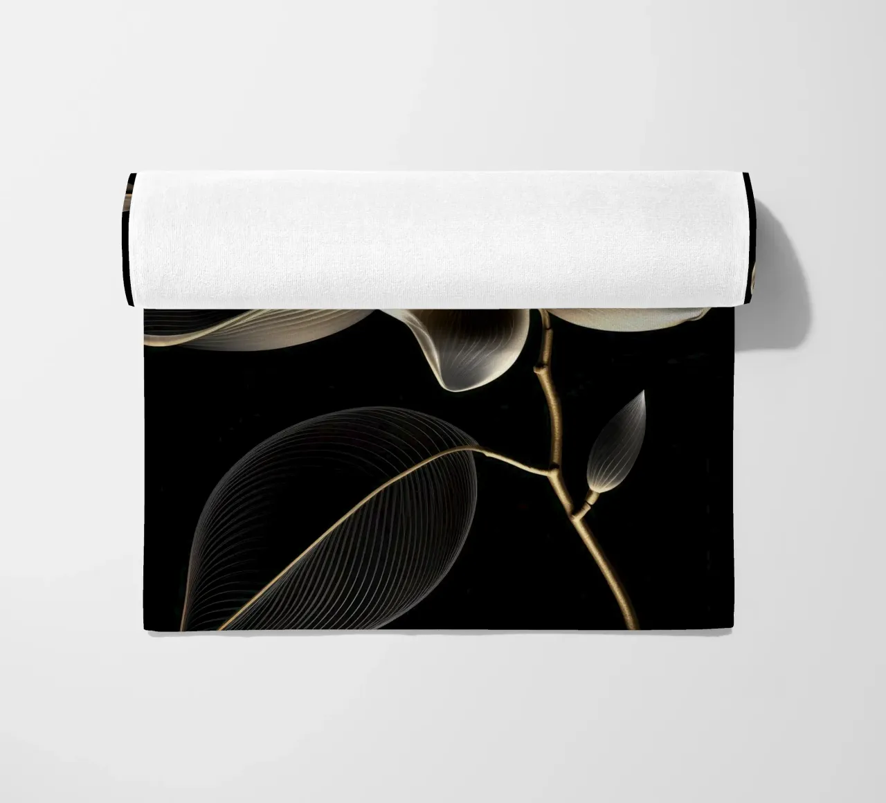 Flower on dark background beach towel by Imagine